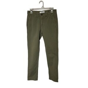 Peter Manning Pants Mens 28 Green Chino Slim Fit Cotton Straight Casual 28x28